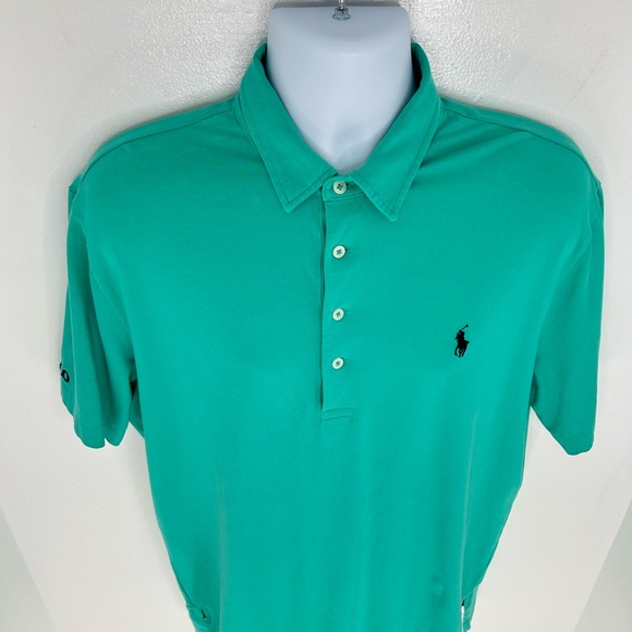Polo Golf Ralph Lauren Polo Size Large Stretch Lisle Pima Cotton Green Shirt - Picture 5 of 12